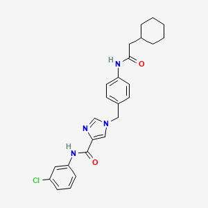 molecular formula C25H27ClN4O2 B2593100 N-(3-chlorophenyl)-1-(4-(2-cyclohexylacetamido)benzyl)-1H-imidazole-4-carboxamide CAS No. 1251560-15-2