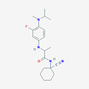 molecular formula C20H29FN4O B2593101 N-(1-cyanocyclohexyl)-2-({3-fluoro-4-[methyl(propan-2-yl)amino]phenyl}amino)propanamide CAS No. 1424580-34-6