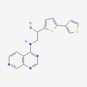 molecular formula C17H14N4OS2 B2593106 2-(Pyrido[3,4-d]pyrimidin-4-ylamino)-1-(5-thiophen-3-ylthiophen-2-yl)ethanol CAS No. 2380067-91-2