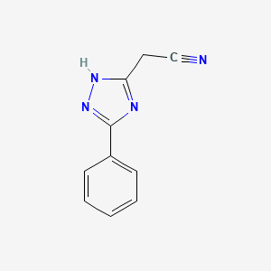 molecular formula C10H8N4 B2593112 (5-Phenyl-4H-1,2,4-triazol-3-yl)acetonitrile CAS No. 86999-29-3
