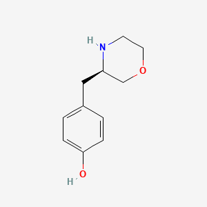 molecular formula C11H15NO2 B2593114 (R)-4-(Morpholin-3-ylmethyl)phenol CAS No. 1273577-72-2