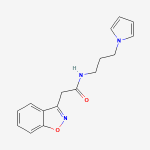 molecular formula C16H17N3O2 B2593116 N-(3-(1H-pyrrol-1-yl)propyl)-2-(benzo[d]isoxazol-3-yl)acetamide CAS No. 1226457-51-7