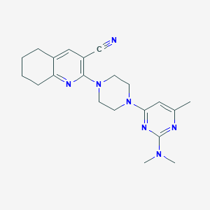 2-[4-[2-(Dimethylamino)-6-methylpyrimidin-4-yl]piperazin-1-yl]-5,6,7,8-tetrahydroquinoline-3-carbonitrile