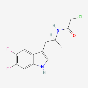 molecular formula C13H13ClF2N2O B2593120 2-Chloro-N-[1-(5,6-difluoro-1H-indol-3-yl)propan-2-yl]acetamide CAS No. 2411201-73-3