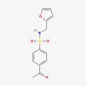 molecular formula C13H13NO4S B2593126 4-乙酰基-N-(2-呋喃基甲基)苯磺酰胺 CAS No. 736948-74-6