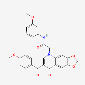 2-[7-(4-methoxybenzoyl)-8-oxo-2H,5H,8H-[1,3]dioxolo[4,5-g]quinolin-5-yl]-N-(3-methoxyphenyl)acetamide