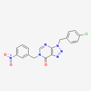 molecular formula C18H13ClN6O3 B2593128 3-(4-chlorobenzyl)-6-(3-nitrobenzyl)-3H-[1,2,3]triazolo[4,5-d]pyrimidin-7(6H)-one CAS No. 863018-55-7