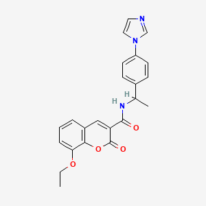 molecular formula C23H21N3O4 B2593130 8-ethoxy-N-[1-(4-imidazol-1-ylphenyl)ethyl]-2-oxochromene-3-carboxamide CAS No. 873577-89-0
