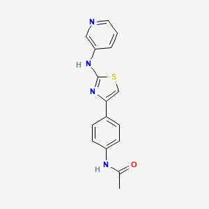 molecular formula C16H14N4OS B2593131 N-(4-{2-[(piridin-3-il)amino]-1,3-tiazol-4-il}fenil)acetamida CAS No. 1023536-90-4