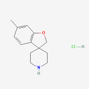 molecular formula C13H18ClNO B2593133 6-Methyl-2H-spiro[1-benzofuran-3,4'-piperidine] hydrochloride CAS No. 1992956-36-1