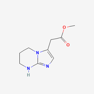 molecular formula C9H13N3O2 B2593140 Methyl 2-(5,6,7,8-tetrahydroimidazo[1,2-a]pyrimidin-3-yl)acetate CAS No. 2091369-45-6