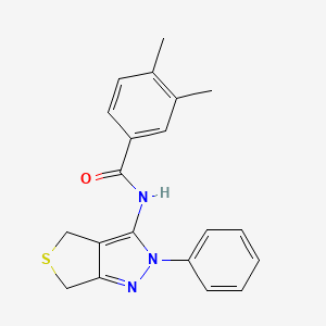 molecular formula C20H19N3OS B2593141 3,4-ジメチル-N-(2-フェニル-2H,4H,6H-チエノ[3,4-c]ピラゾール-3-イル)ベンザミド CAS No. 392255-91-3