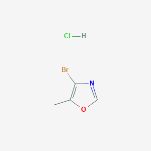 molecular formula C4H5BrClNO B2593146 4-溴-5-甲基-1,3-噁唑;鹽酸鹽 CAS No. 2287288-05-3