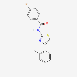 molecular formula C18H15BrN2OS B2593148 4-bromo-N-[4-(2,4-dimethylphenyl)-1,3-thiazol-2-yl]benzamide CAS No. 313499-86-4