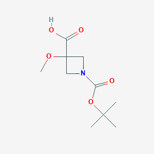 molecular formula C10H17NO5 B2593156 1-[(Tert-butoxy)carbonyl]-3-methoxyazetidine-3-carboxylic acid CAS No. 1780970-70-8