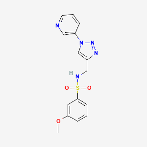 molecular formula C15H15N5O3S B2593157 3-methoxy-N-((1-(pyridin-3-yl)-1H-1,2,3-triazol-4-yl)methyl)benzenesulfonamide CAS No. 2034583-94-1