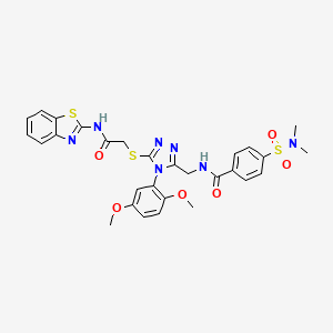 N-[[5-[2-(1,3-benzothiazol-2-ylamino)-2-oxoethyl]sulfanyl-4-(2,5-dimethoxyphenyl)-1,2,4-triazol-3-yl]methyl]-4-(dimethylsulfamoyl)benzamide