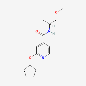 molecular formula C15H22N2O3 B2593176 2-(环戊氧基)-N-(1-甲氧基丙烷-2-基)异烟酰胺 CAS No. 2034392-53-3