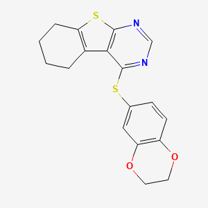 4-(2,3-Dihydro-1,4-benzodioxin-6-ylsulfanyl)-5,6,7,8-tetrahydro[1]benzothieno[2,3-d]pyrimidine