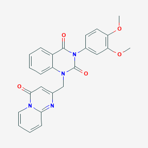 molecular formula C25H20N4O5 B2593192 3-(3,4-二甲氧基苯基)-1-((4-氧代-4H-吡啶并[1,2-a]嘧啶-2-基)甲基)喹唑啉-2,4(1H,3H)-二酮 CAS No. 958709-65-4