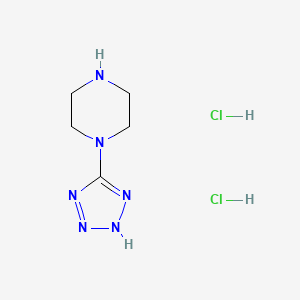 molecular formula C5H12Cl2N6 B2593197 1-(2H-Tetrazol-5-yl)piperazine;dihydrochloride CAS No. 2155855-78-8