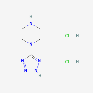 molecular formula C5H12Cl2N6 B2593197 Dihidrocloruro de 1-(1H-1,2,3,4-tetrazol-5-il)piperazina CAS No. 2155855-78-8