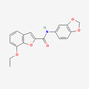 molecular formula C18H15NO5 B2593201 N-(benzo[d][1,3]dioxol-5-yl)-7-ethoxybenzofuran-2-carboxamide CAS No. 921825-54-9
