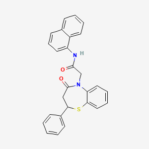 molecular formula C27H22N2O2S B2593206 N-(萘-1-基)-2-(4-氧代-2-苯基-3,4-二氢苯并[b][1,4]噻氮杂平-5(2H)-基)乙酰胺 CAS No. 924738-11-4