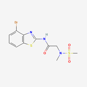molecular formula C11H12BrN3O3S2 B2593212 N-(4-溴苯并[d]噻唑-2-基)-2-(N-甲基甲基磺酰胺基)乙酰胺 CAS No. 1170380-68-3