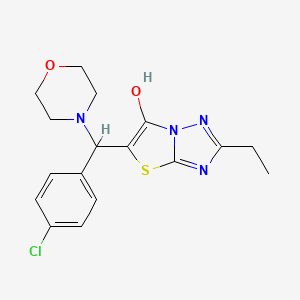 molecular formula C17H19ClN4O2S B2593213 5-((4-Chlorophenyl)(morpholino)methyl)-2-ethylthiazolo[3,2-b][1,2,4]triazol-6-ol CAS No. 898346-13-9