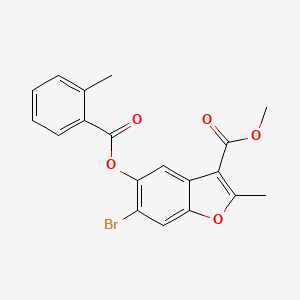 molecular formula C19H15BrO5 B2593218 Methyl 6-bromo-2-methyl-5-((2-methylbenzoyl)oxy)benzofuran-3-carboxylate CAS No. 308295-57-0