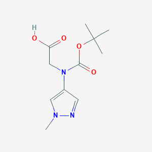 molecular formula C11H17N3O4 B2593221 2-[(2-Methylpropan-2-yl)oxycarbonyl-(1-methylpyrazol-4-yl)amino]acetic acid CAS No. 2248359-44-4