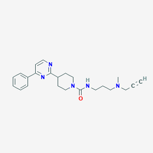 molecular formula C23H29N5O B2593223 N-[3-[Methyl(prop-2-ynyl)amino]propyl]-4-(4-phenylpyrimidin-2-yl)piperidine-1-carboxamide CAS No. 2224039-46-5