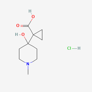 1-(4-Hydroxy-1-methylpiperidin-4-yl)cyclopropane-1-carboxylic acid;hydrochloride