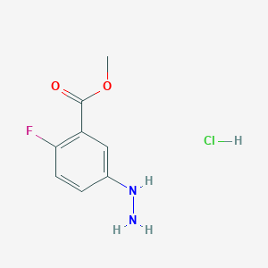 molecular formula C8H10ClFN2O2 B2593227 Methyl 2-fluoro-5-hydrazinylbenzoate hydrochloride CAS No. 1909348-66-8