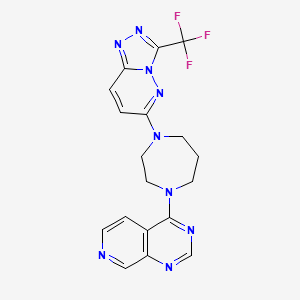 molecular formula C18H16F3N9 B2593230 4-[4-[3-(Trifluoromethyl)-[1,2,4]triazolo[4,3-b]pyridazin-6-yl]-1,4-diazepan-1-yl]pyrido[3,4-d]pyrimidine CAS No. 2379986-70-4