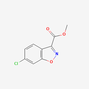 molecular formula C9H6ClNO3 B2593232 1,2-Benzisoxazole-3-carboxylic acid, 6-chloro-, methyl ester CAS No. 50620-09-2