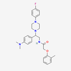 molecular formula C29H35FN4O2 B2593234 N-{2-[4-(dimethylamino)phenyl]-2-[4-(4-fluorophenyl)piperazin-1-yl]ethyl}-2-(2-methylphenoxy)acetamide CAS No. 946243-77-2