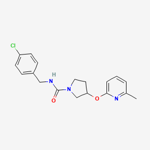 molecular formula C18H20ClN3O2 B2593242 N-(4-chlorobenzyl)-3-((6-methylpyridin-2-yl)oxy)pyrrolidine-1-carboxamide CAS No. 1903037-19-3