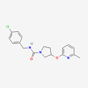 molecular formula C18H20ClN3O2 B2593242 N-(4-氯苄基)-3-((6-甲基吡啶-2-基)氧基)吡咯烷-1-甲酰胺 CAS No. 1903037-19-3