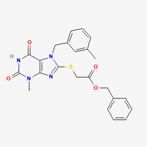 benzyl {[3-methyl-7-(3-methylbenzyl)-2,6-dioxo-2,3,6,7-tetrahydro-1H-purin-8-yl]sulfanyl}acetate