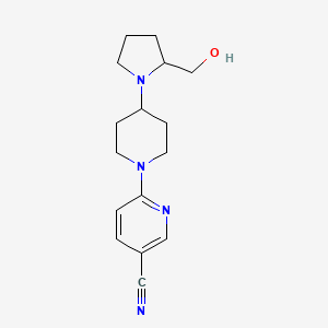 molecular formula C16H22N4O B2593247 6-[4-[2-(Hydroxymethyl)pyrrolidin-1-yl]piperidin-1-yl]pyridine-3-carbonitrile CAS No. 2379970-77-9