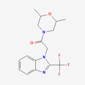 molecular formula C16H18F3N3O2 B2593260 1-(2,6-二甲基吗啉)-2-[2-(三氟甲基)-1H-1,3-苯并咪唑-1-基]-1-乙酮 CAS No. 866018-02-2