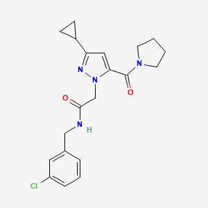 N~1~-(3-chlorobenzyl)-2-[3-cyclopropyl-5-(1-pyrrolidinylcarbonyl)-1H-pyrazol-1-yl]acetamide