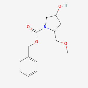 molecular formula C14H19NO4 B2593263 Benzyl 4-hydroxy-2-(methoxymethyl)pyrrolidine-1-carboxylate CAS No. 1909312-05-5