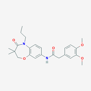 molecular formula C24H30N2O5 B2593266 2-(3,4-二甲氧基苯基)-N-(3,3-二甲基-4-氧代-5-丙基-2,3,4,5-四氢苯并[b][1,4]恶氮杂卓-8-基)乙酰胺 CAS No. 921870-39-5