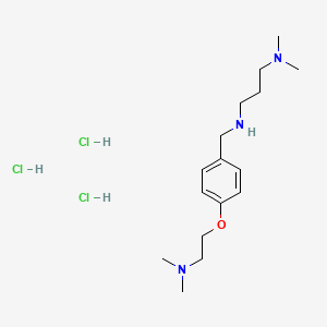 molecular formula C16H32Cl3N3O B2593269 ({4-[2-(Dimethylamino)ethoxy]phenyl}methyl)[3-(dimethylamino)propyl]amine trihydrochloride CAS No. 1266686-17-2