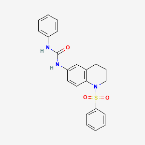 molecular formula C22H21N3O3S B2593270 1-Phenyl-3-(1-(phenylsulfonyl)-1,2,3,4-tetrahydroquinolin-6-yl)urea CAS No. 1203212-49-0