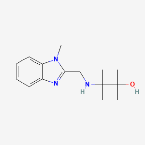 molecular formula C15H23N3O B2593271 2,3-Dimethyl-3-[(1-methylbenzimidazol-2-yl)methylamino]butan-2-ol CAS No. 1912666-54-6