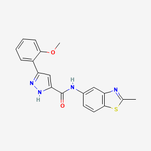molecular formula C19H16N4O2S B2593273 5-(2-methoxyphenyl)-N-(2-methylbenzo[d]thiazol-5-yl)-1H-pyrazole-3-carboxamide CAS No. 1240314-90-2